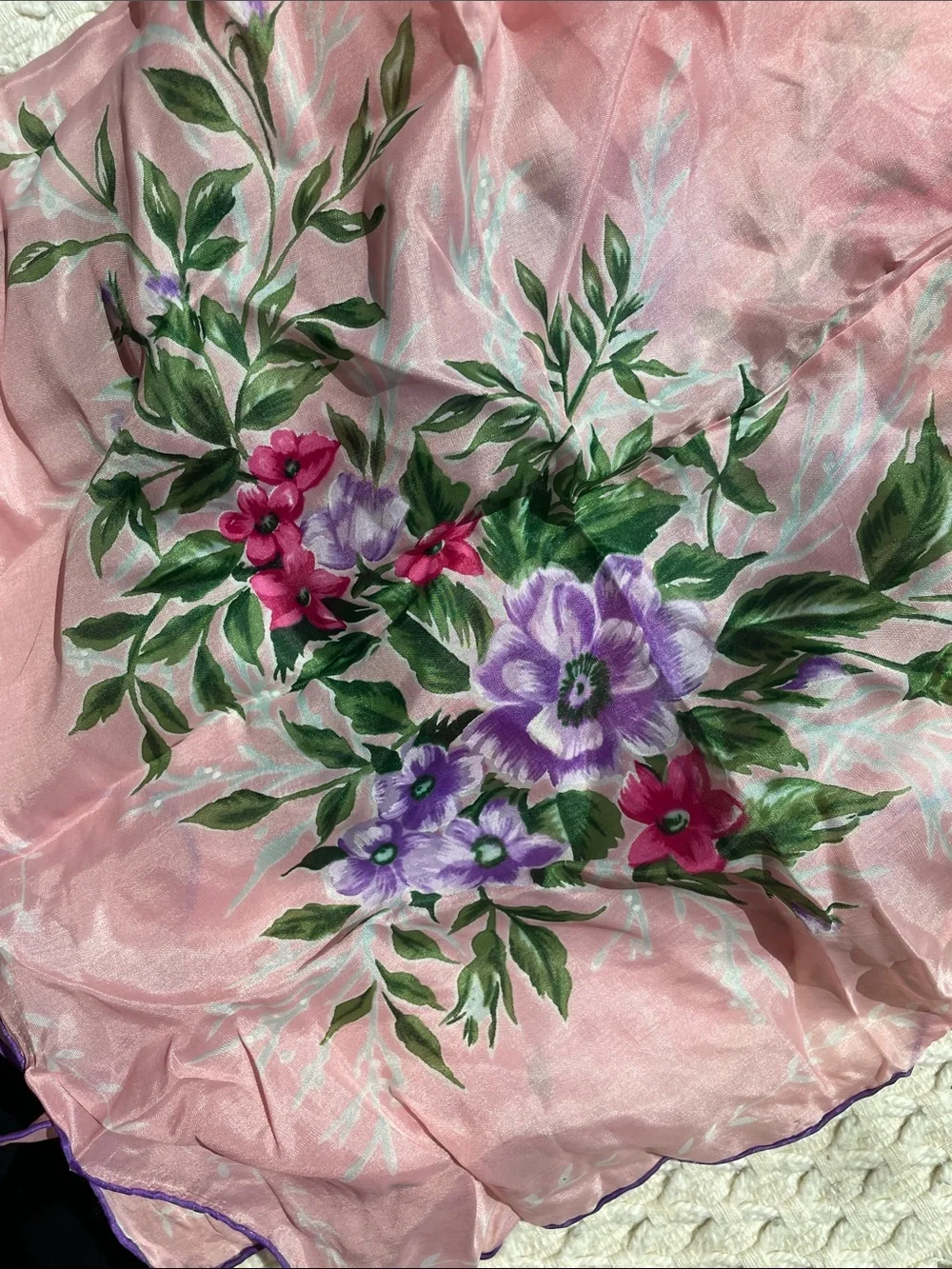 VTG SILK BLEND HANDROLLED SCARF
